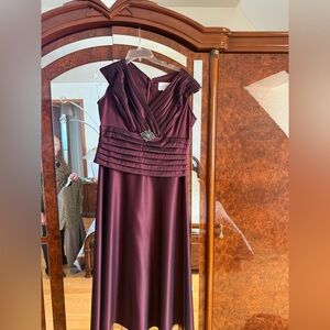 David's Bridal Burgundy Maxi Dress